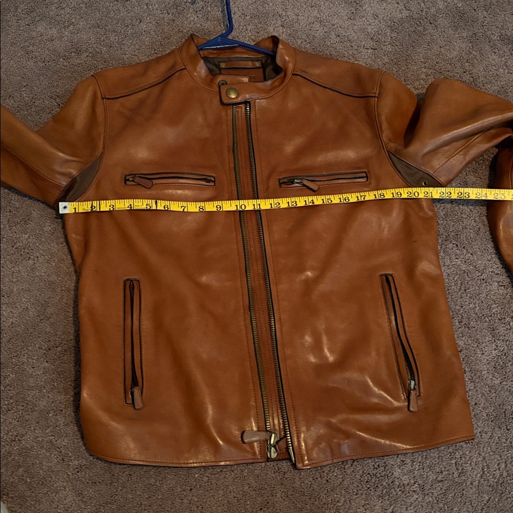Coach Men's Tan Leather Jacket - Picture 13 of 13